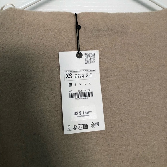 ZARA BOUCLÉ WOOL DRESS Ivory - Picture 14 of 16